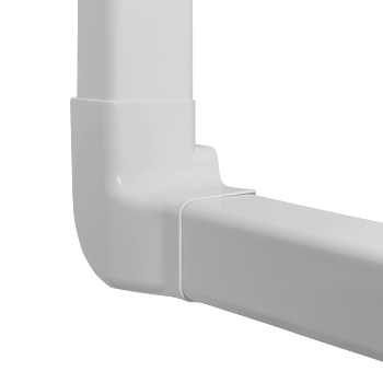 Höger Vertikal Vinkel för 80x60 mm Kanal, Vit. Förpackning med 4 stycken