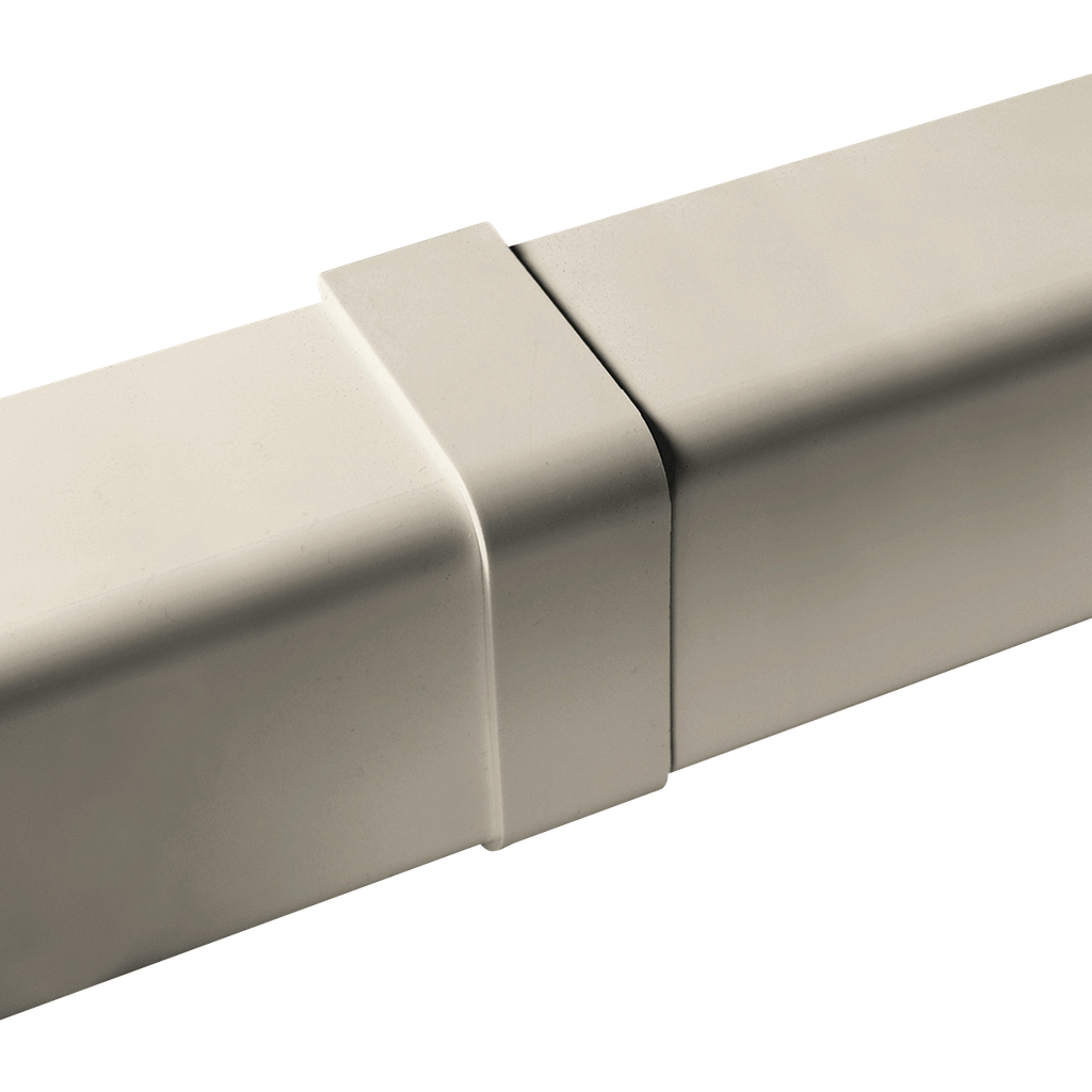 Skarvstycke för 80x60 mm kanal, elfenben. Förpackning med 30 stycken