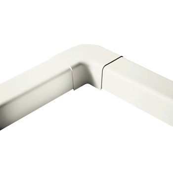 Horisontell 90° böj för Kanal 80x60 mm, Elfenbensvit. Förpackning med 8 stycken