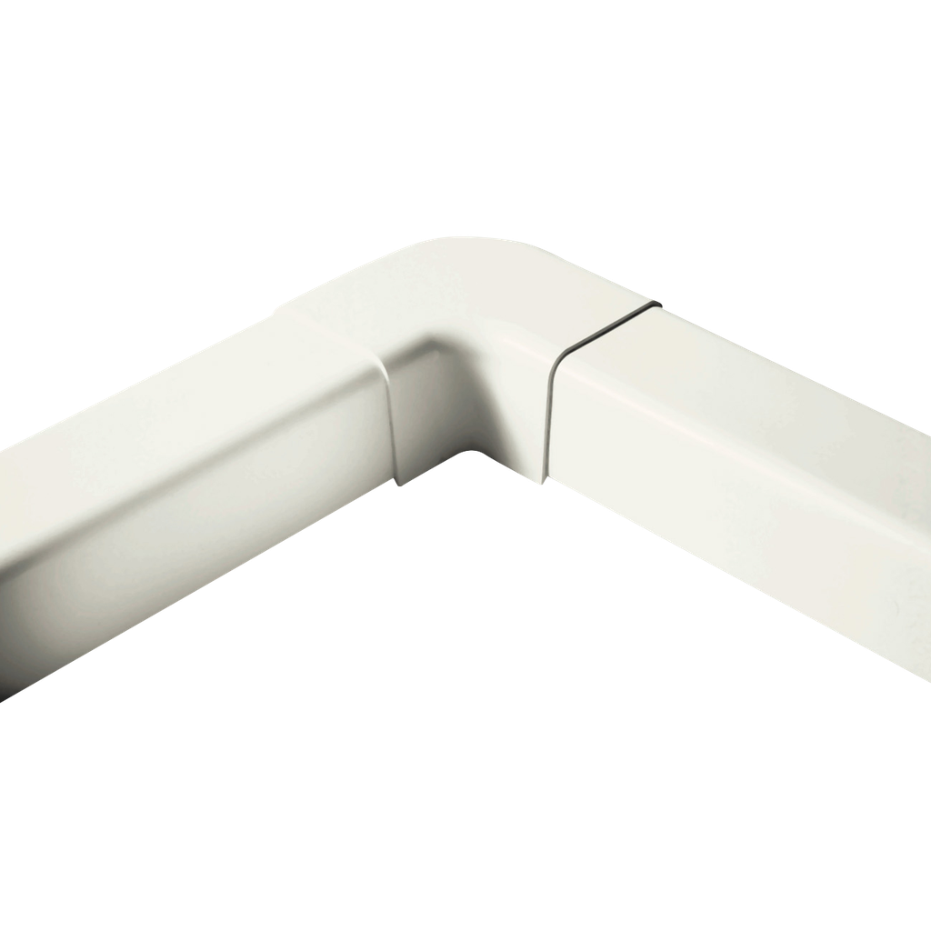 Horisontell 90° böj för Kanal 80x60 mm, Elfenbensvit. Förpackning med 8 stycken - 2