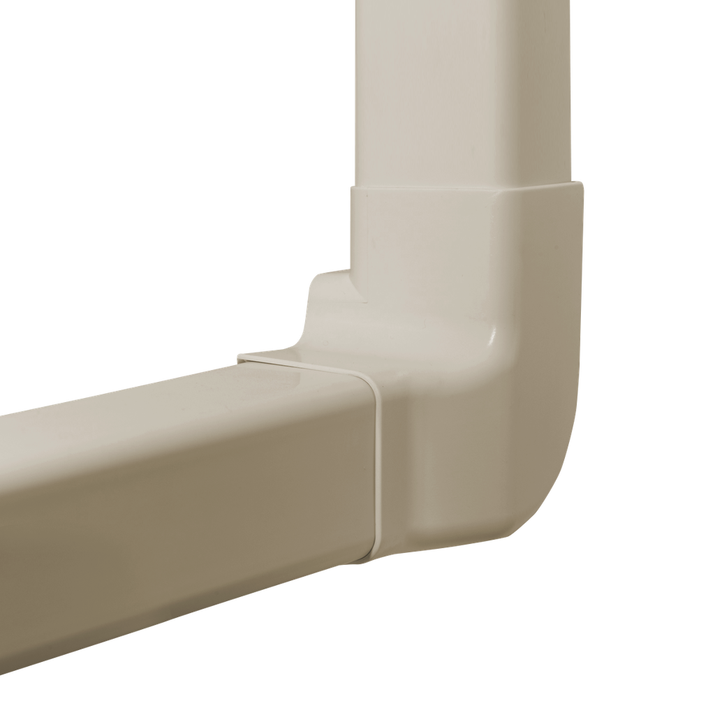 Vänster vertikal vinkel för 80 × 60 mm kanal, elfenben. Förpackning med 4 stycken