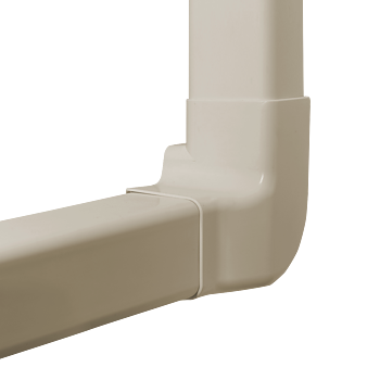 Vänster vertikal vinkel för 80 × 60 mm kanal, elfenben. Förpackning med 4 stycken