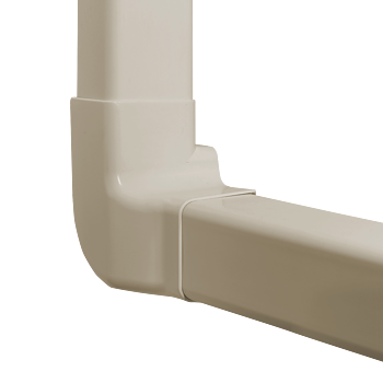 Höger vertikal vinkel för 80 × 60 mm kanal, elfenben. Förpackning med 4 stycken