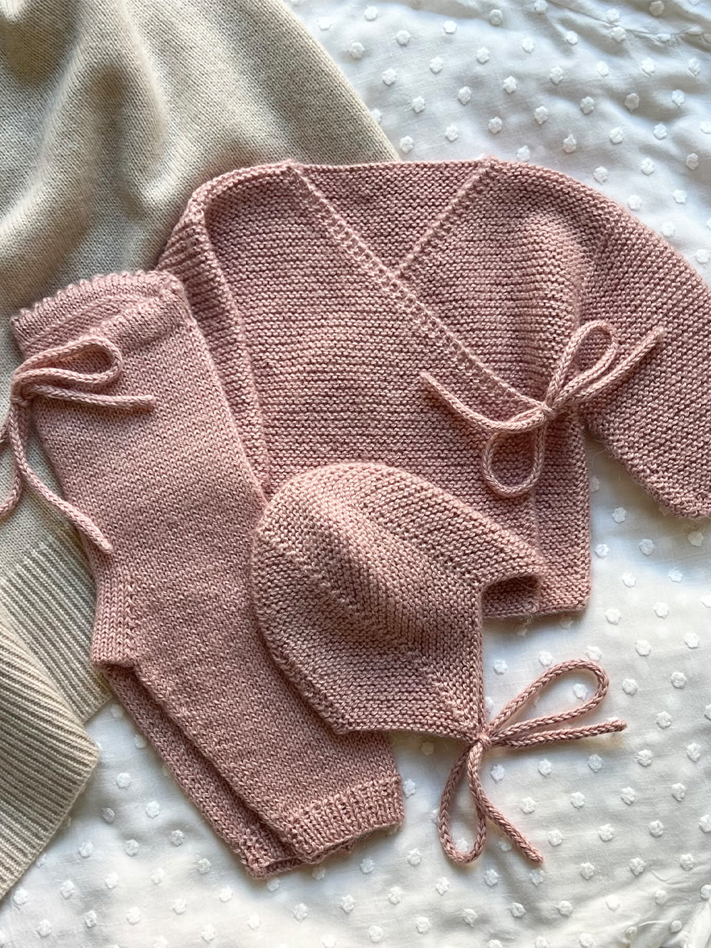 Indiblomst Fagerborg Kimono (nyfödd-18 mån) (28 m rätstick st 3) - 3
