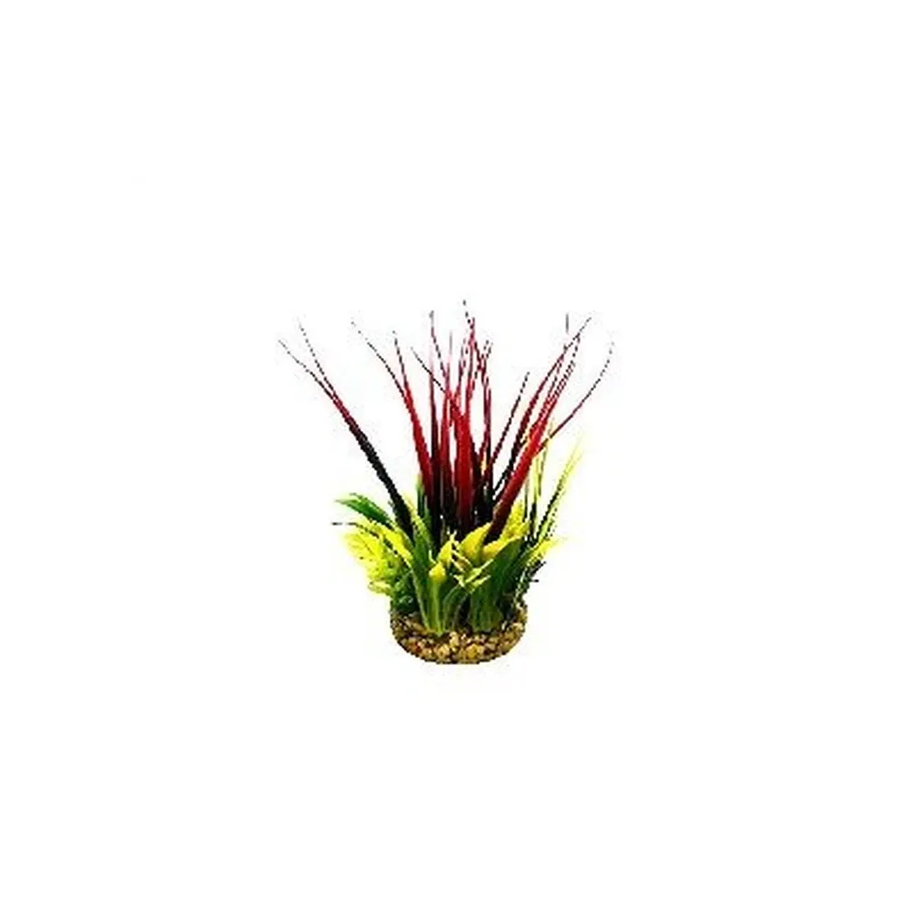 Classic Aquatic Grass Leaf Plant Red/yellow/green 100x100x155mm