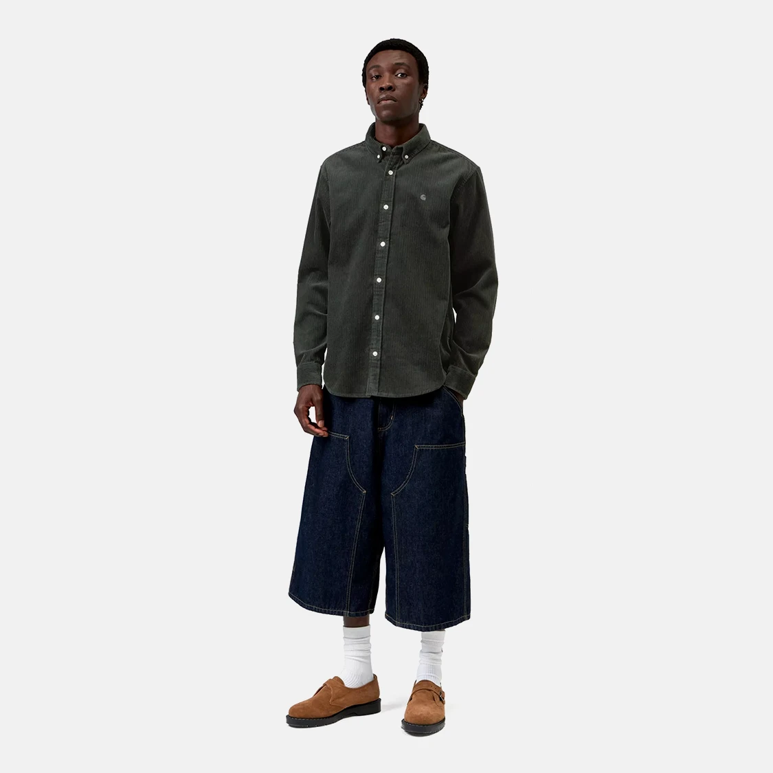 Carhartt WIP - Madison Cord Long Sleeve Shirt Raven - 3