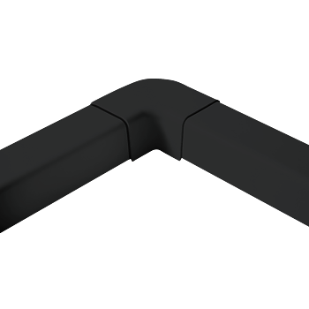 Horisontell 90° böj för Kanal 80x60 mm, Svart. Förpackning med 8 stycken