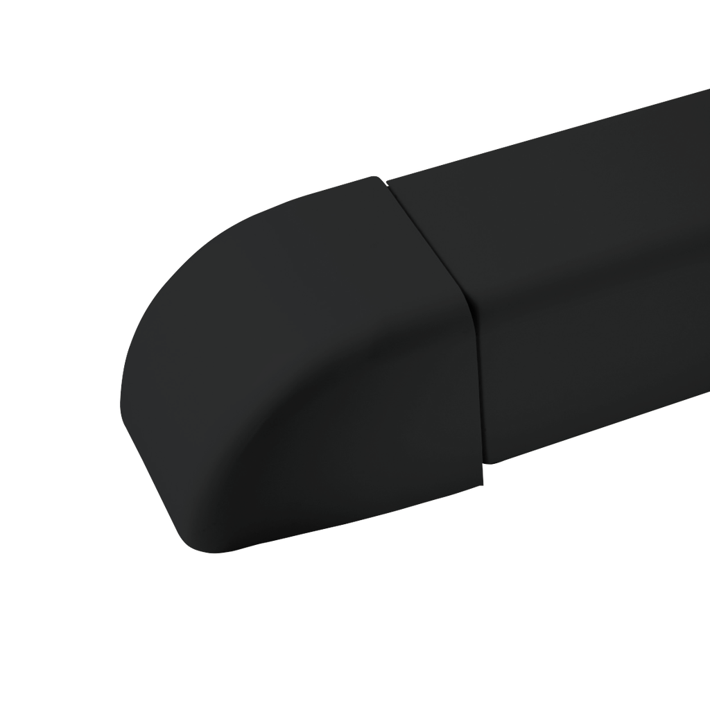Ändlock för 80x60 mm Kanal, Svart. Förpackning med 9 stycken