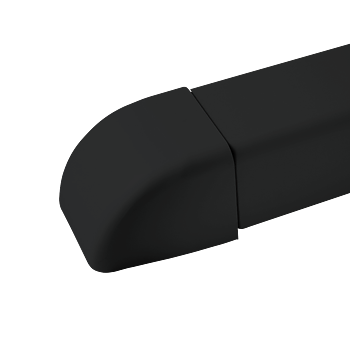 Ändlock för 80x60 mm Kanal, Svart. Förpackning med 9 stycken
