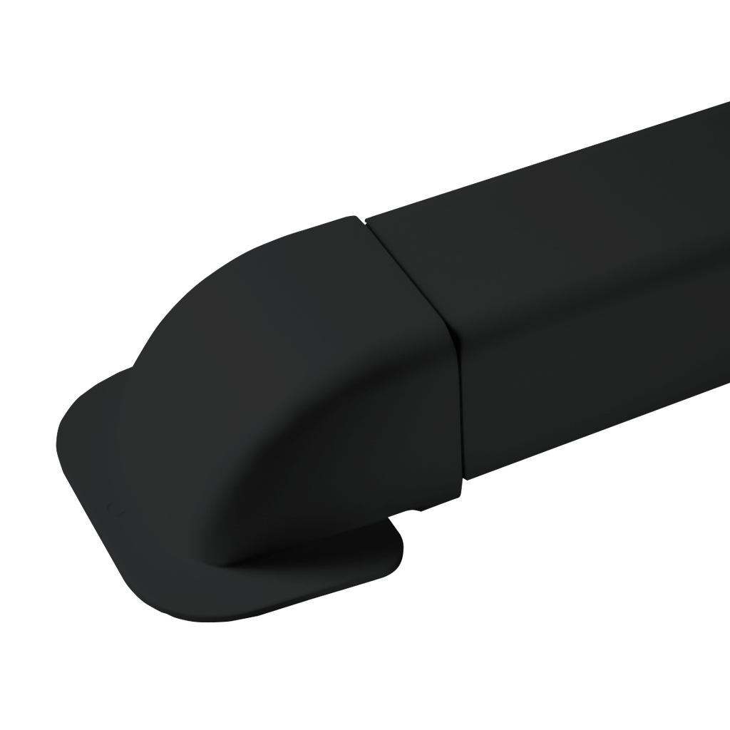 Ändlock med kant för Väggkanal 80x60 mm, Svart. Förpackning med 6 stycken