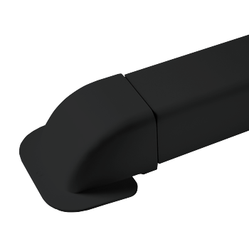 Ändlock med kant för Väggkanal 80x60 mm, Svart. Förpackning med 6 stycken