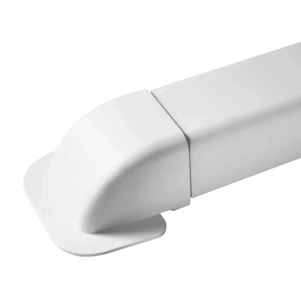 Ändlock med kant för 110x75 mm kanal, Vit. Förpackning med 4 stycken