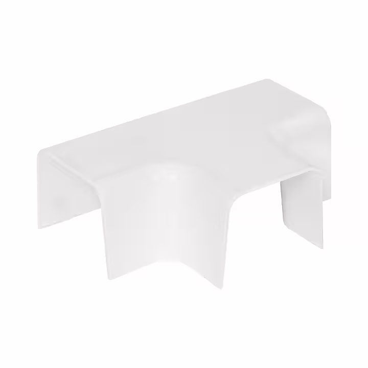 T-förgrening för 110x75 mm kanal, Vit. Förpackning med 4 stycken.