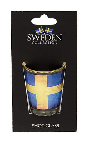 shot glass with the Swedish flag