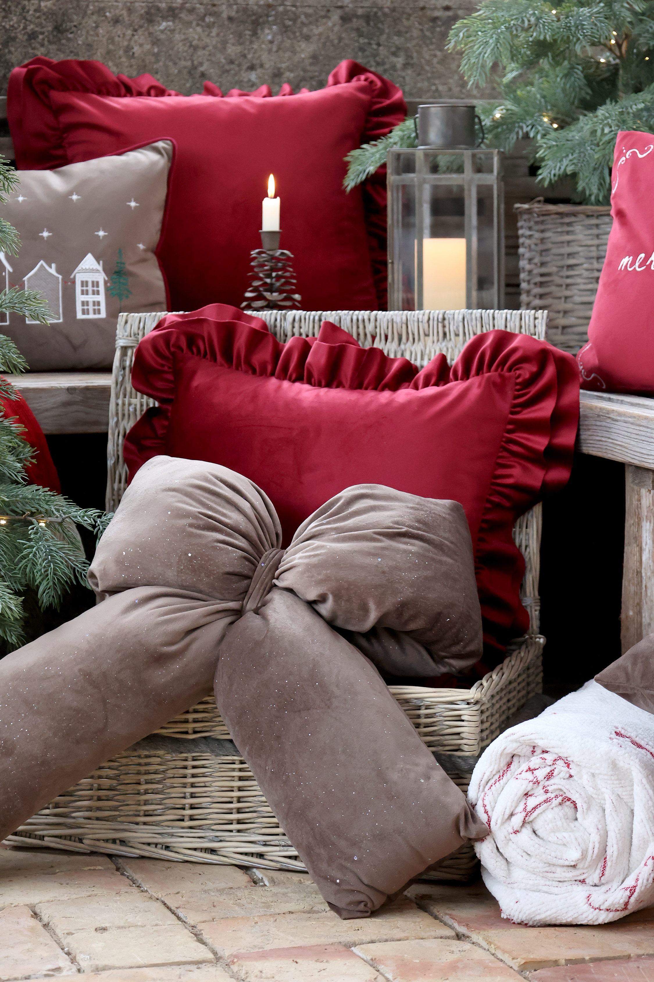Rosett i velour med glitter 50x40 cm - Mocca - 5