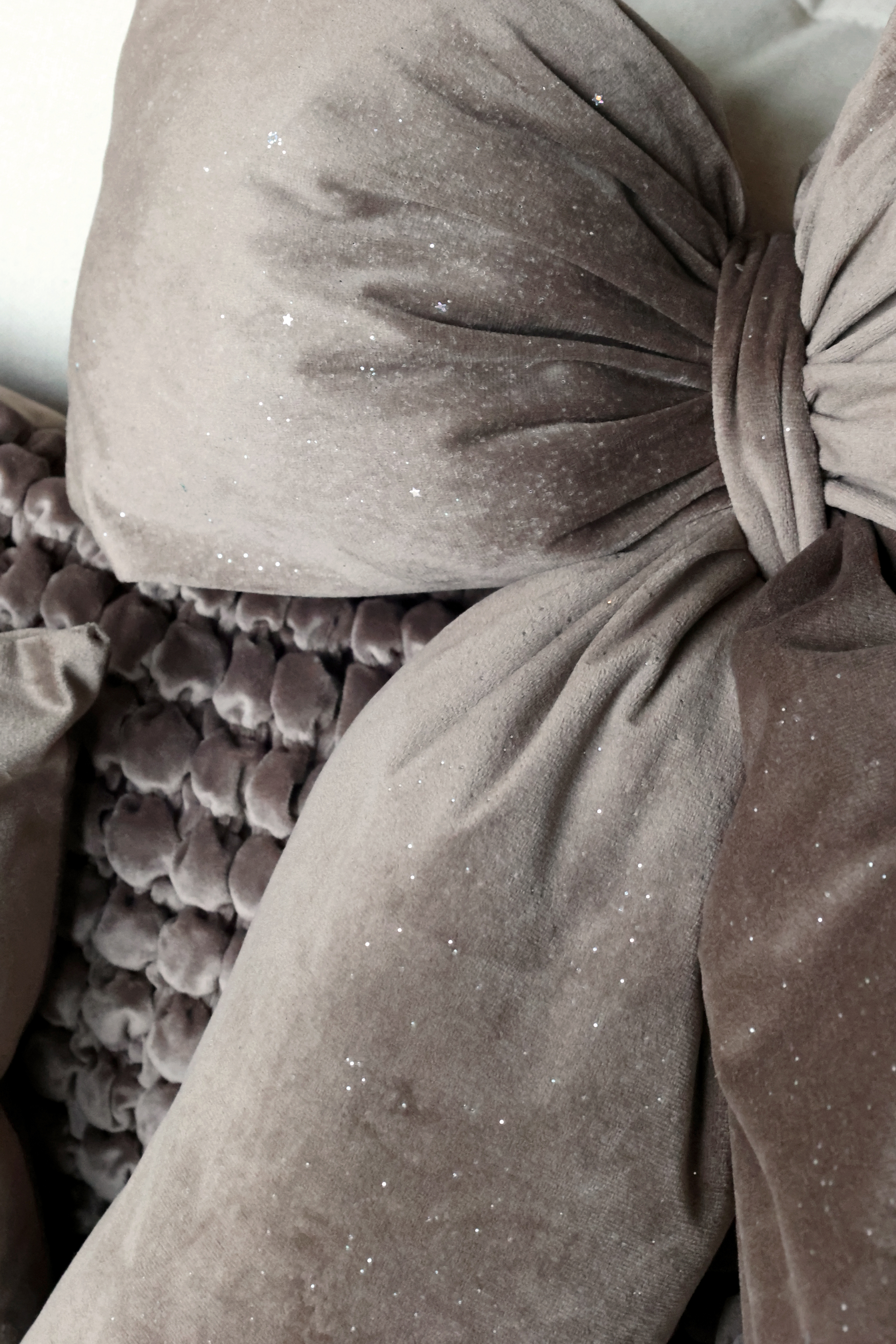 Rosett i velour med glitter 50x40 cm - Mocca - 6