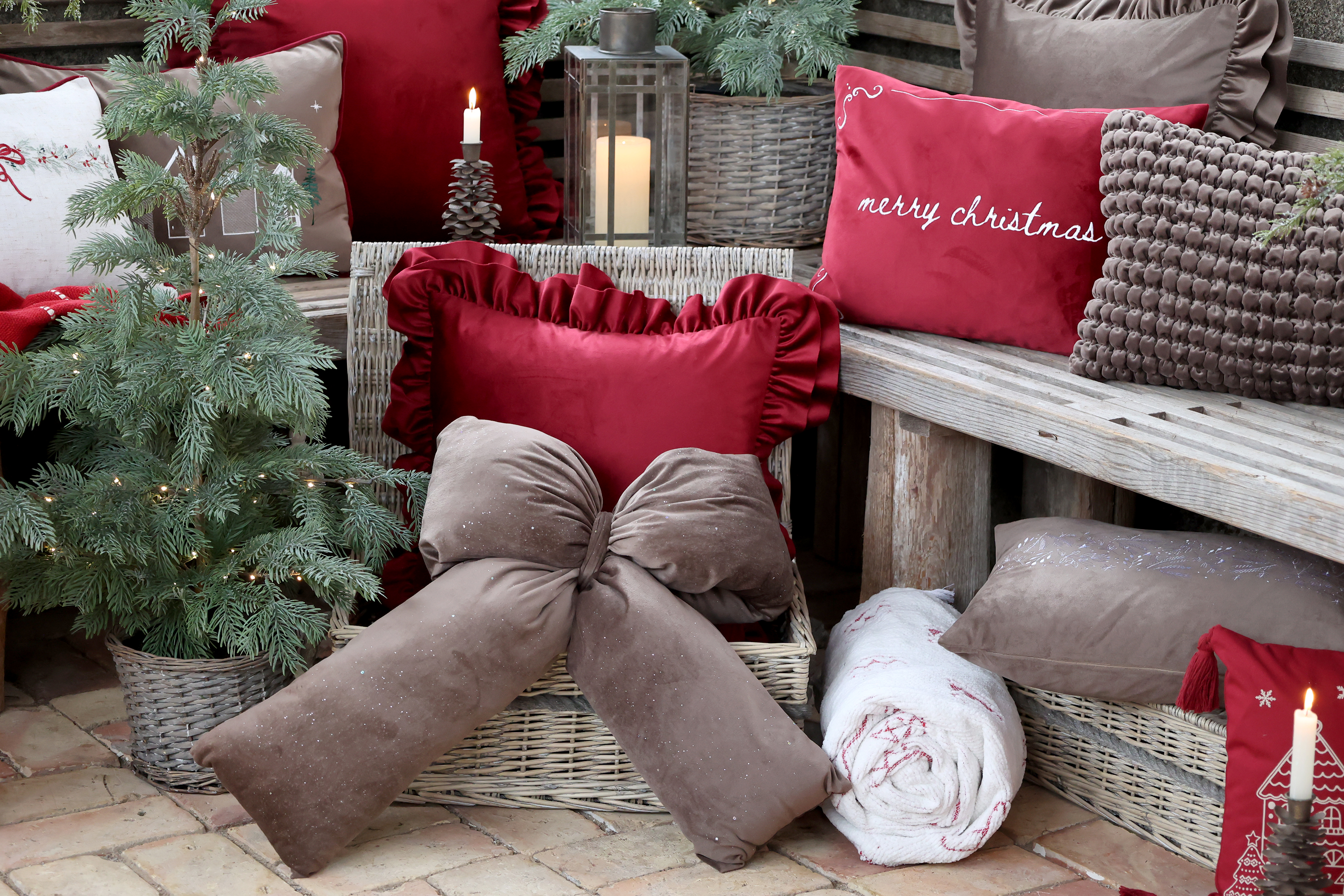 Rosett i velour med glitter 50x40 cm - Mocca - 4