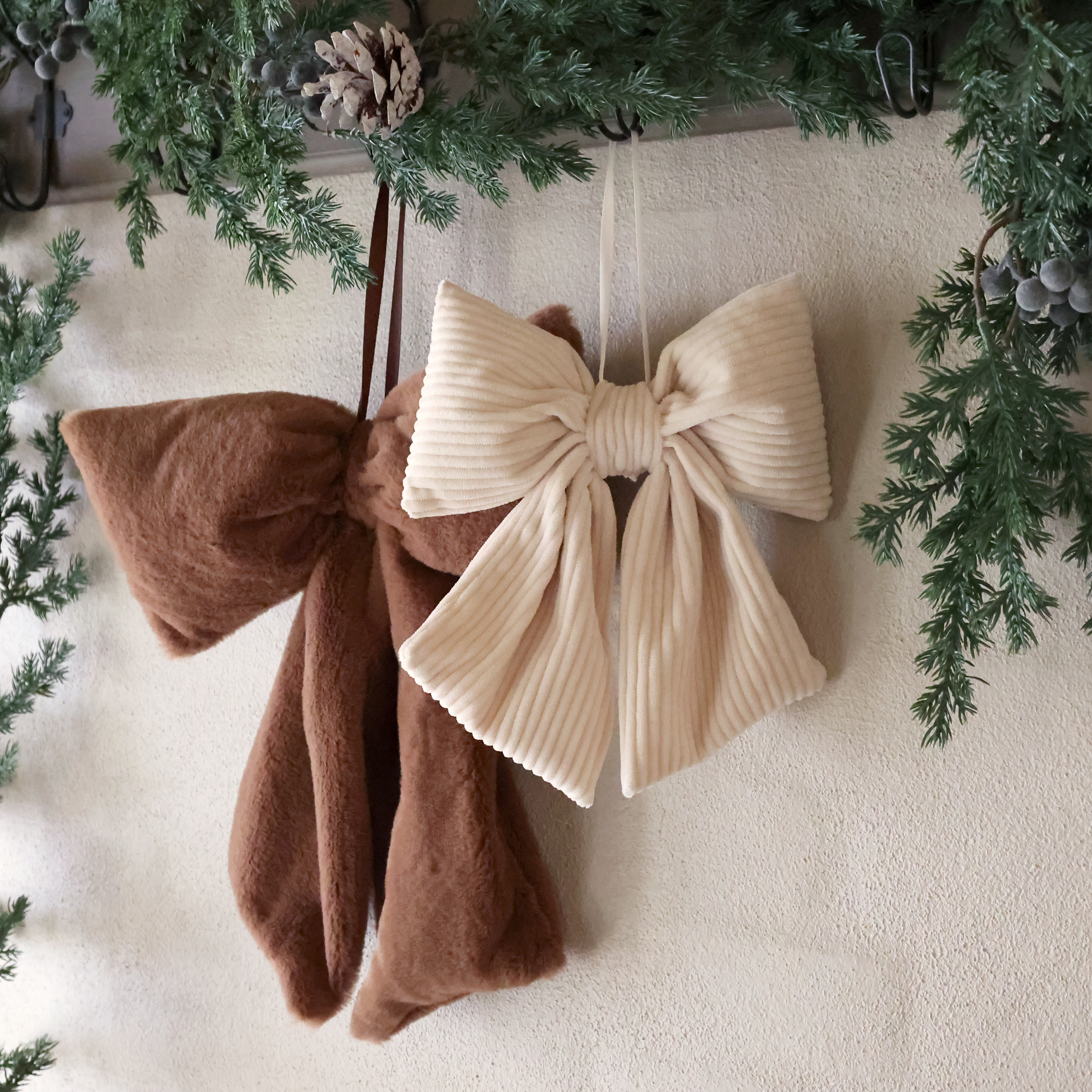 2-pack med Rosetter 36 cm & 28 cm - Beige/Mocca
