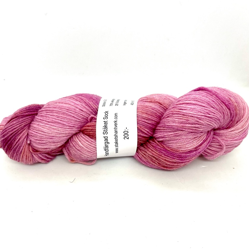 Handfärgad Stäket Sock rosamelerad
