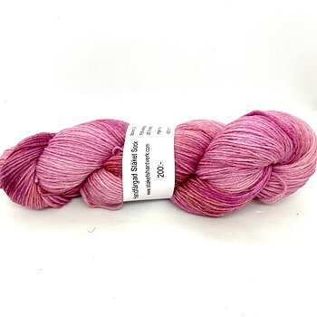 Handfärgad Stäket Sock rosamelerad
