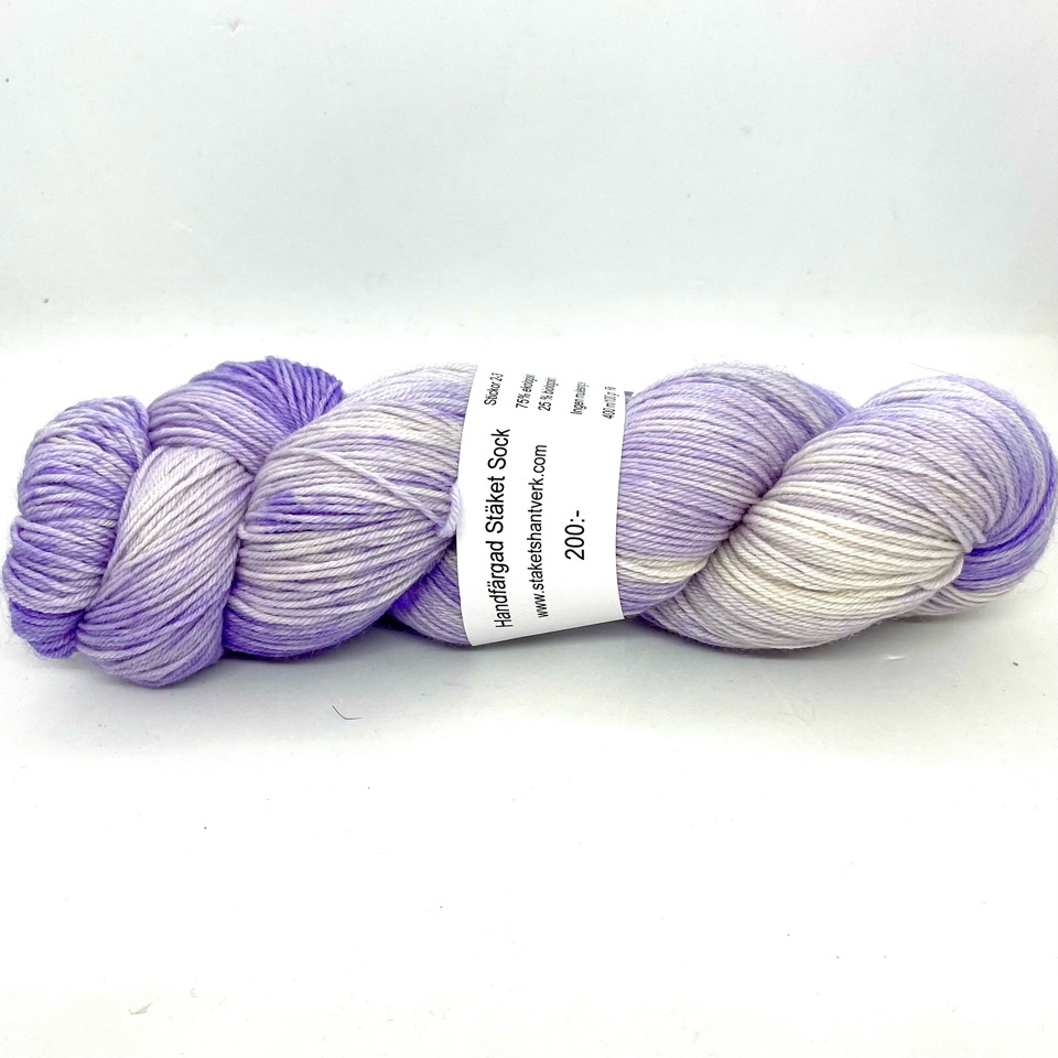 Handfärgad Stäket Sock lilamelerad