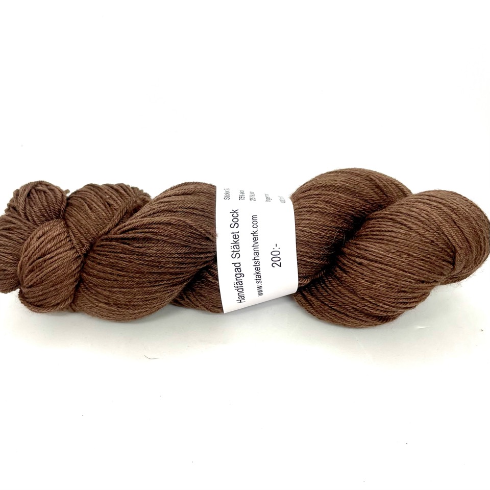 Handfärgad Stäket Sock mörkbrun