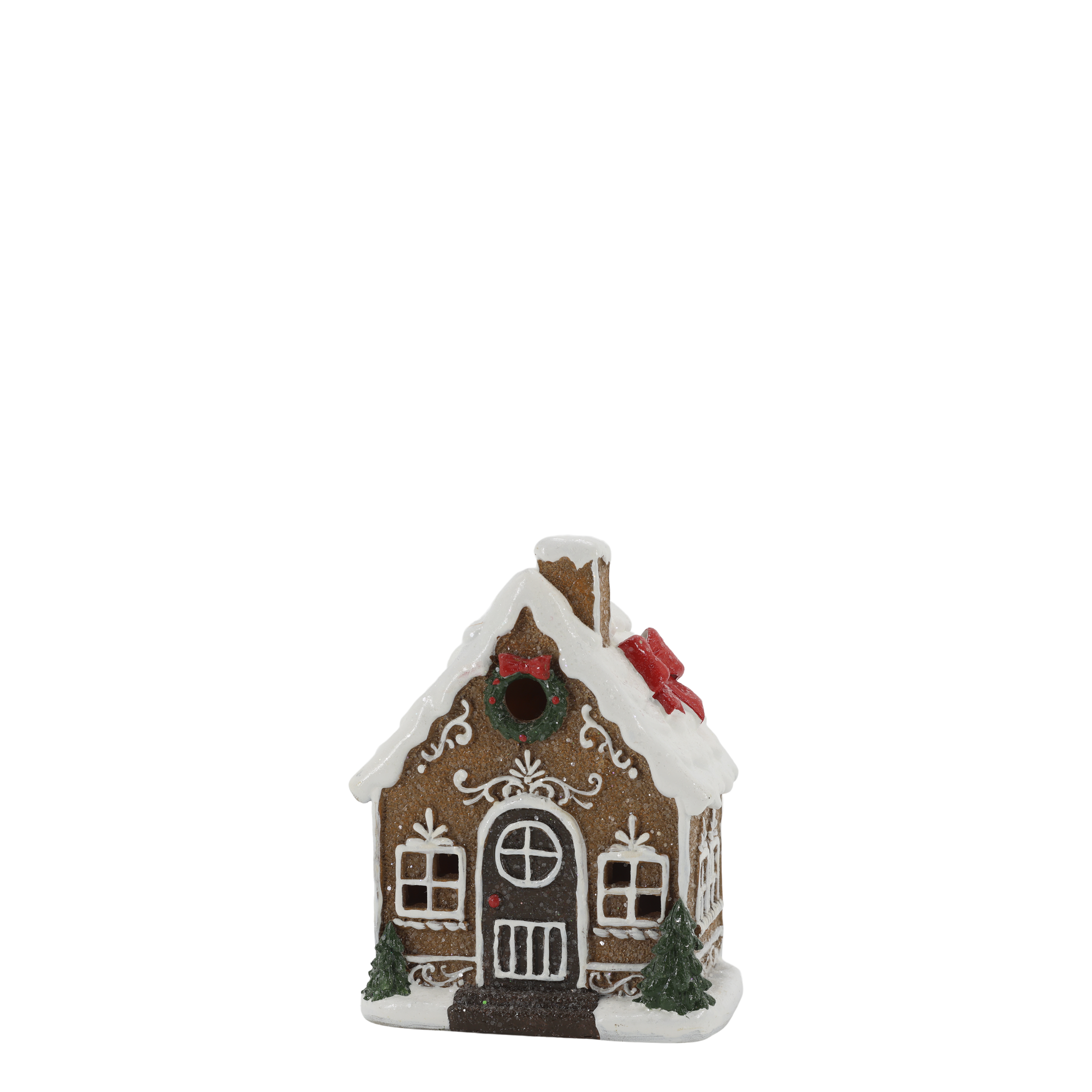 Pepparkakshus med ledbelysning - 13x10 cm - 3