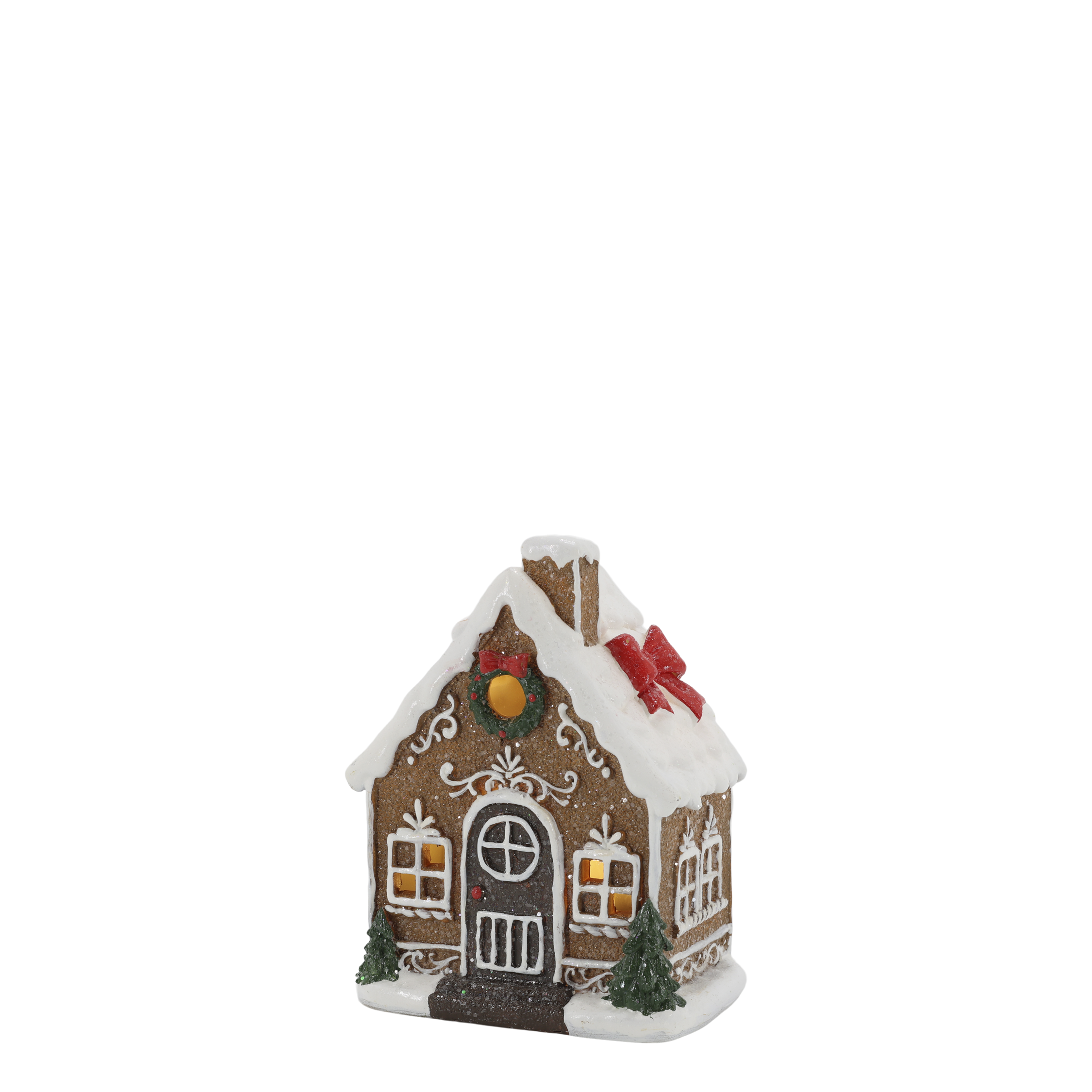 Pepparkakshus med ledbelysning - 13x10 cm - 4