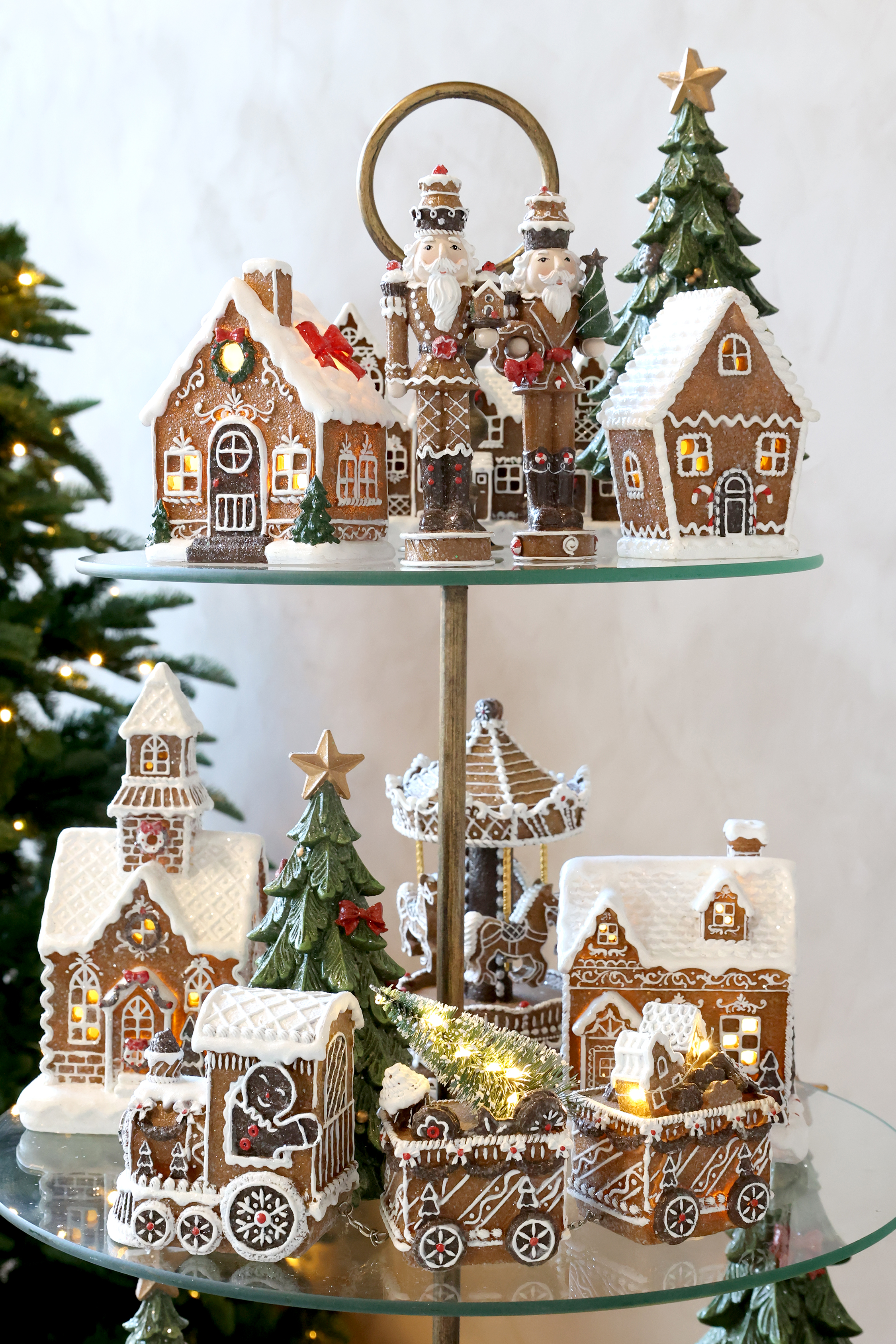 Pepparkakshus med ledbelysning - 13x10 cm - 6