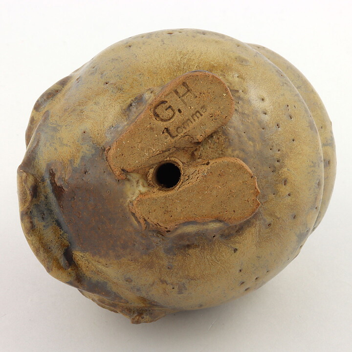 Gunnar Hansson (1960s) Round Owl Stoneware Figurine 10 cm
