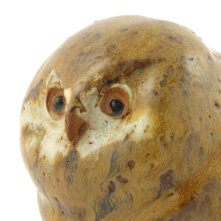 Gunnar Hansson (1960s) Round Owl Stoneware Figurine 10 cm