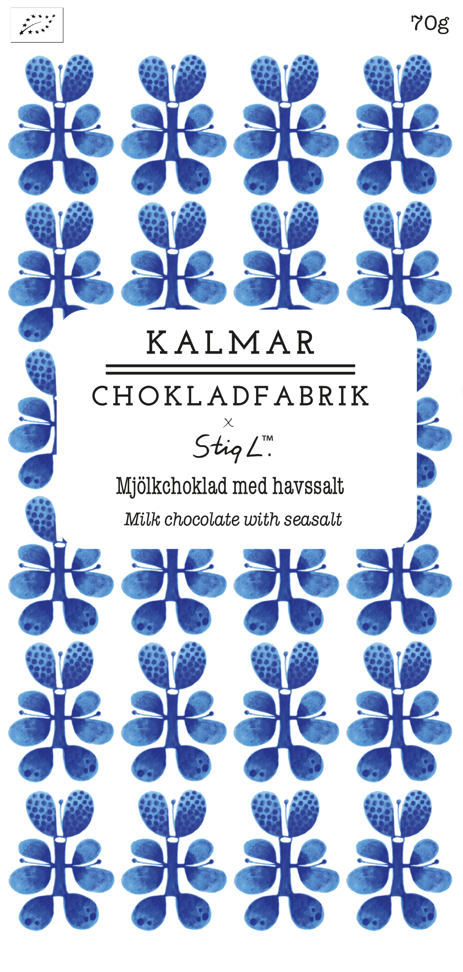 Stig Lindberg 'Blues' - Ekologisk Mjölkchoklad 41% med havssalt