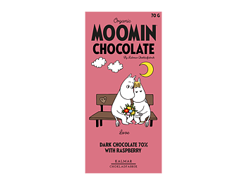 Organic Moomin Chocolate 'Love' - Mörk choklad 70% med hallon