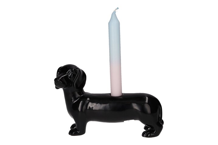 Dachshund candleholder black