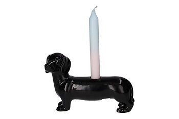 Dachshund candleholder black
