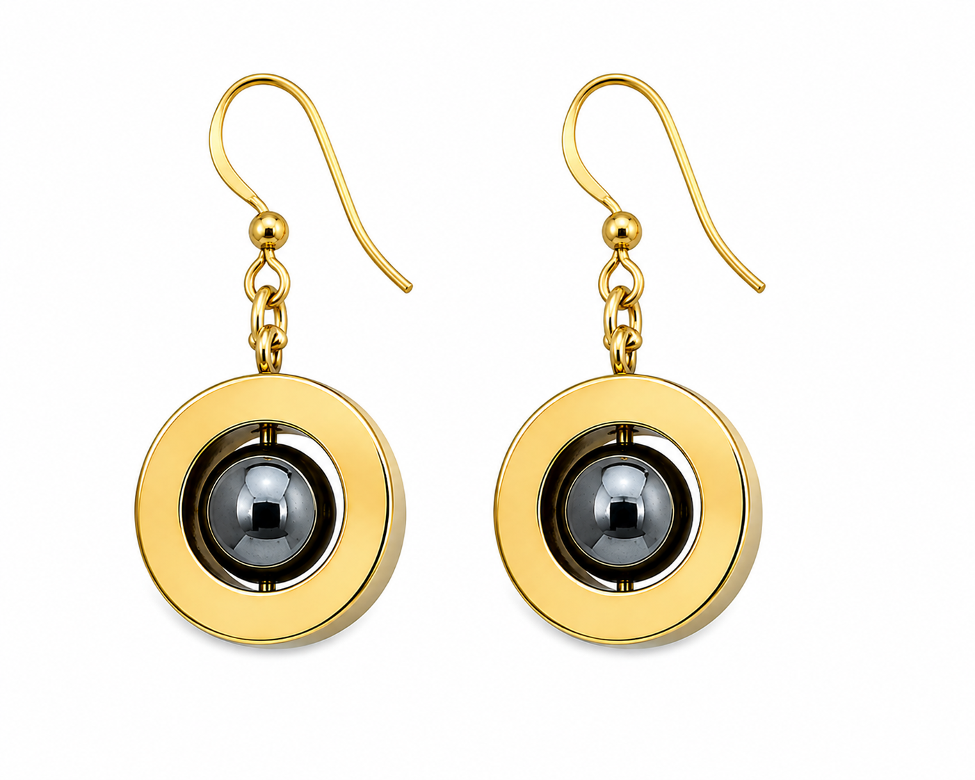 Earrings goldenHematite