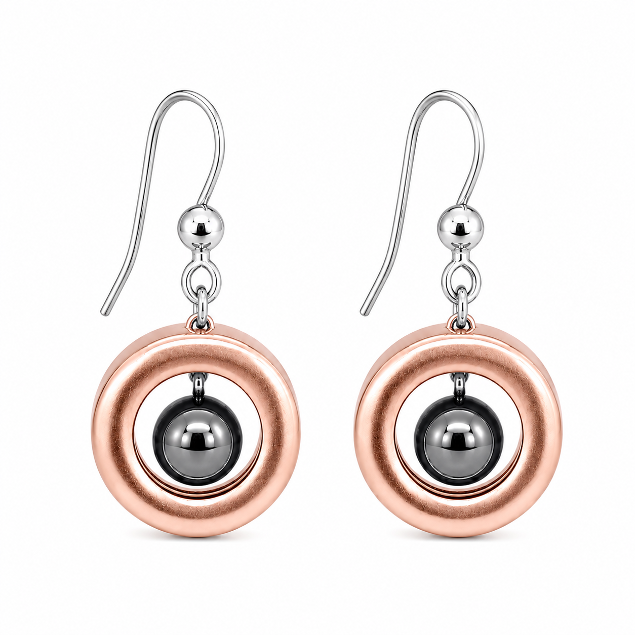 Earrings Iris Hematite rosegold