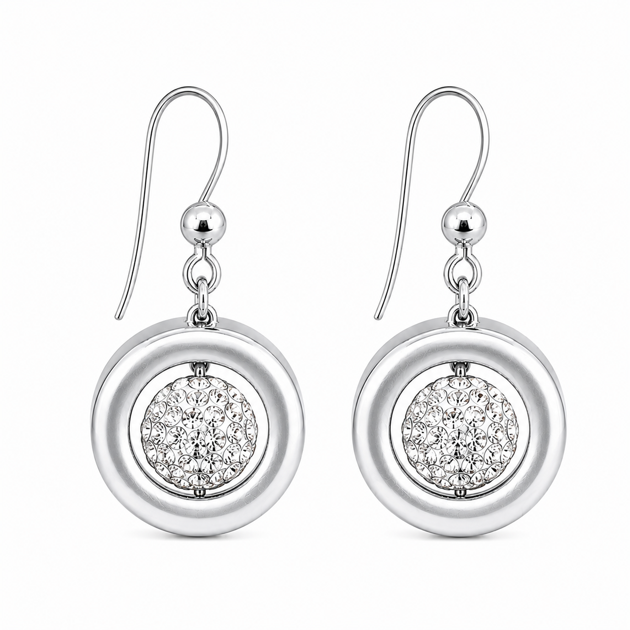 Earrings Iris Silver Hematite Swarovskicrystals