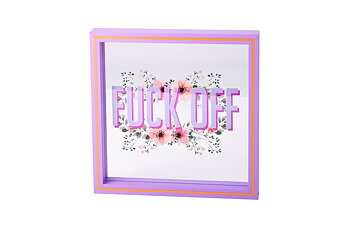 Glass frame "Fuck off" lilac