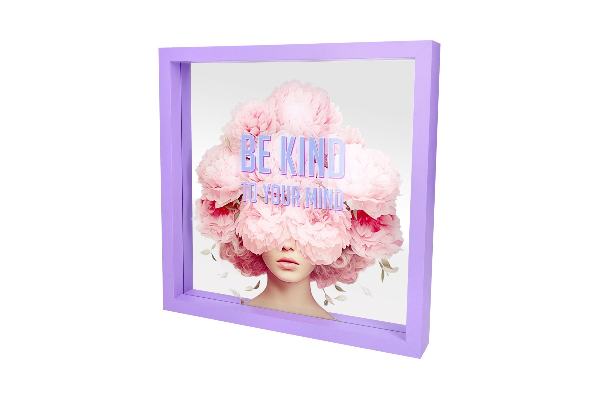 Glass frame "Be kind to your mind" lilac