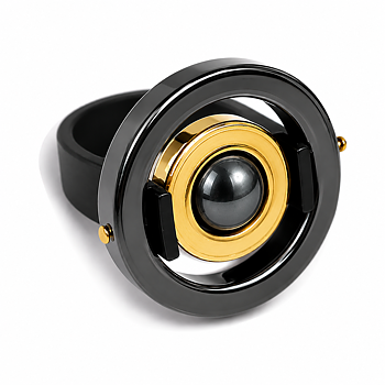 Ring Flora Hematite gold  Hematite