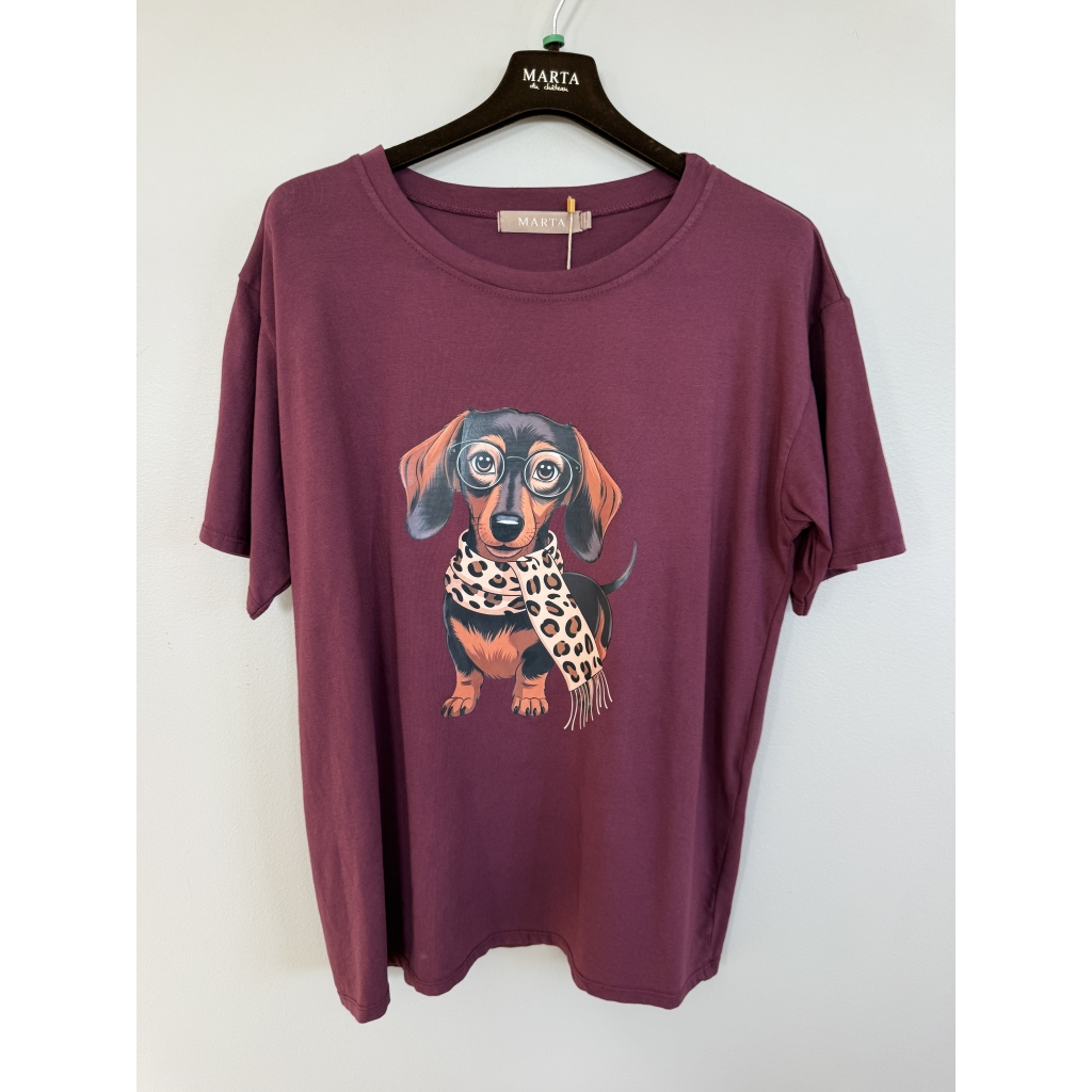 T-shirt dog bordeaux