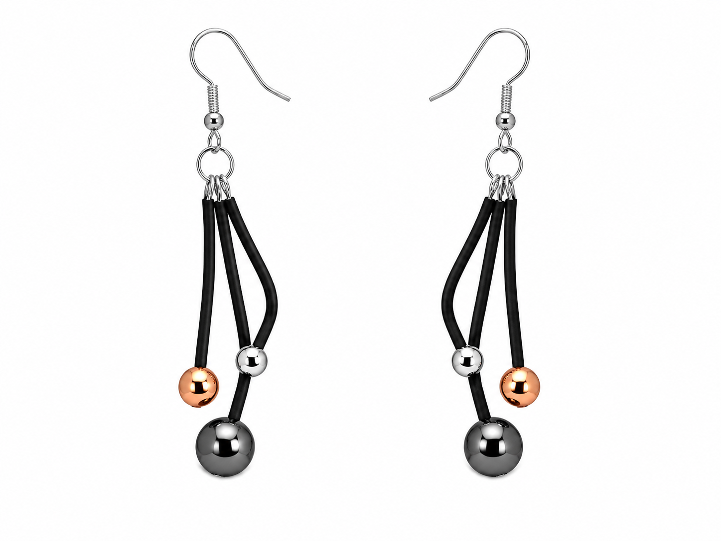 Earring silver rosegold Hematite Mimmi