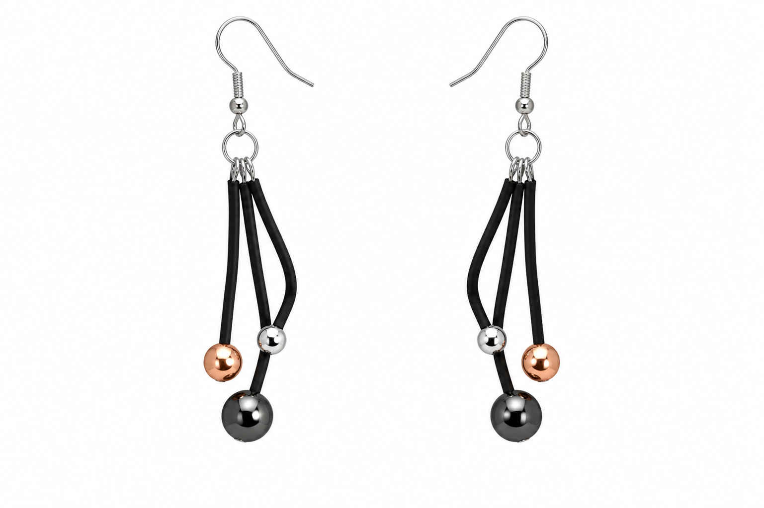Earring silver rosegold Hematite Mimmi