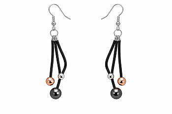 Earring silver rosegold Hematite Mimmi
