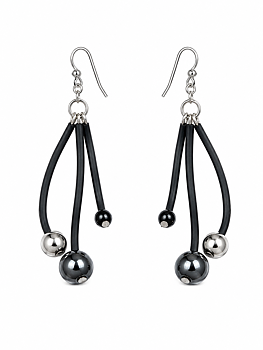 Earring silver Onyx Hematite Mimmi