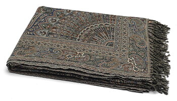 Chamois Ullpläd Jaisalmer Light Blue & Terracotta - 140x200cm