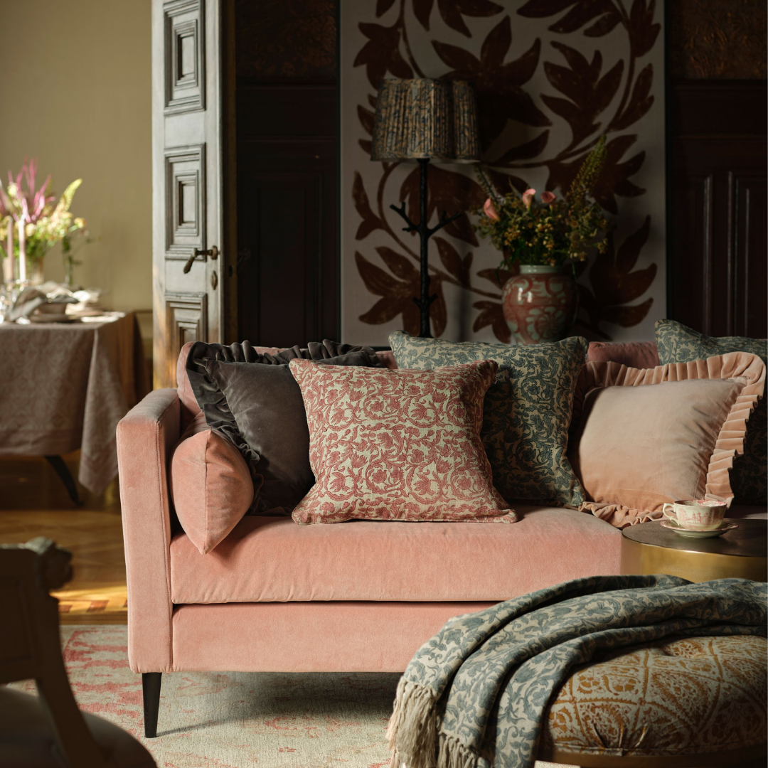 Chamois Linne Kuddfodral Pondicherry Old Rose - 50x50cm - 2