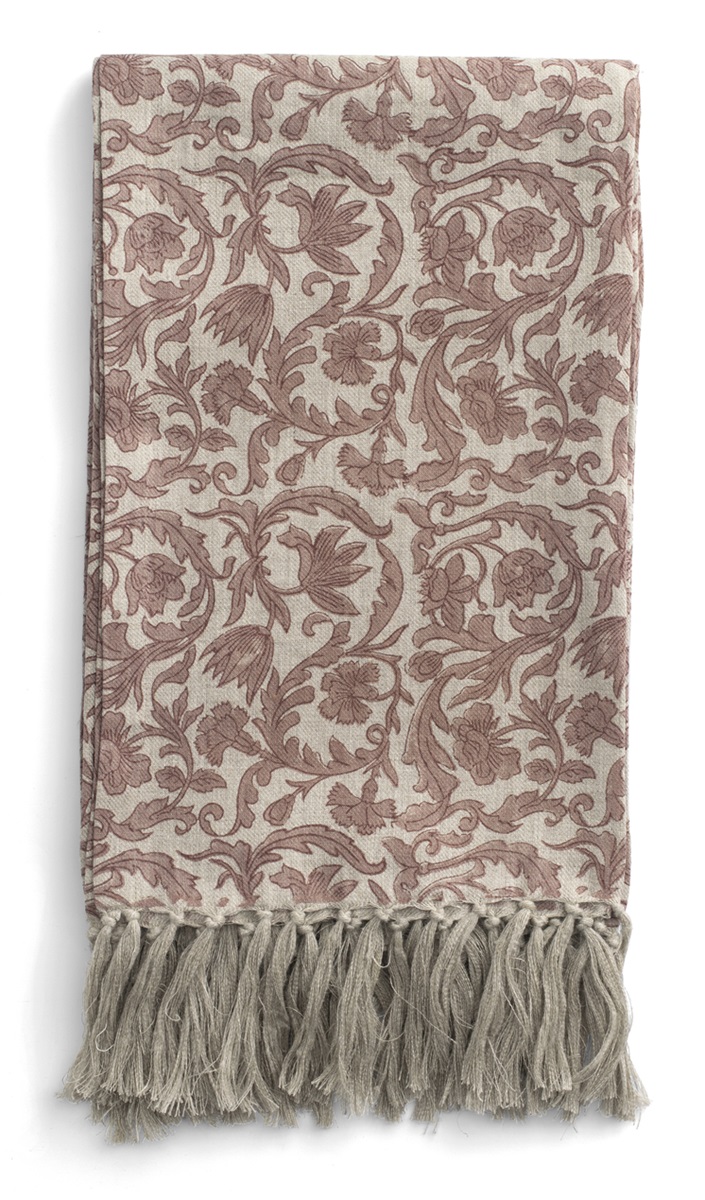 Chamois Linnepläd Pondicherry Old Rose - 110x180cm