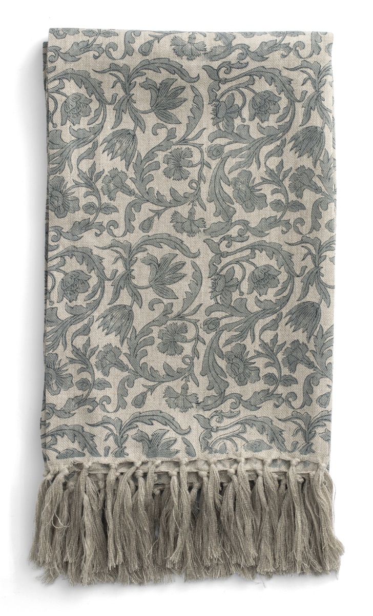 Chamois Linnepläd Pondicherry Blue - 110x180cm